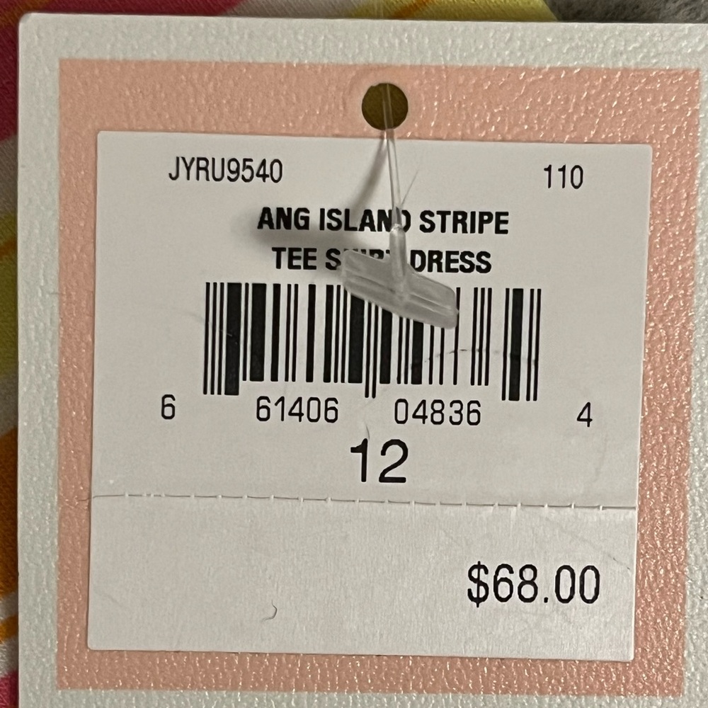 Juicy Couture Pink and Orange Yellow Striped Tee Shirt Dress Size 12 - Picture 12 of 12